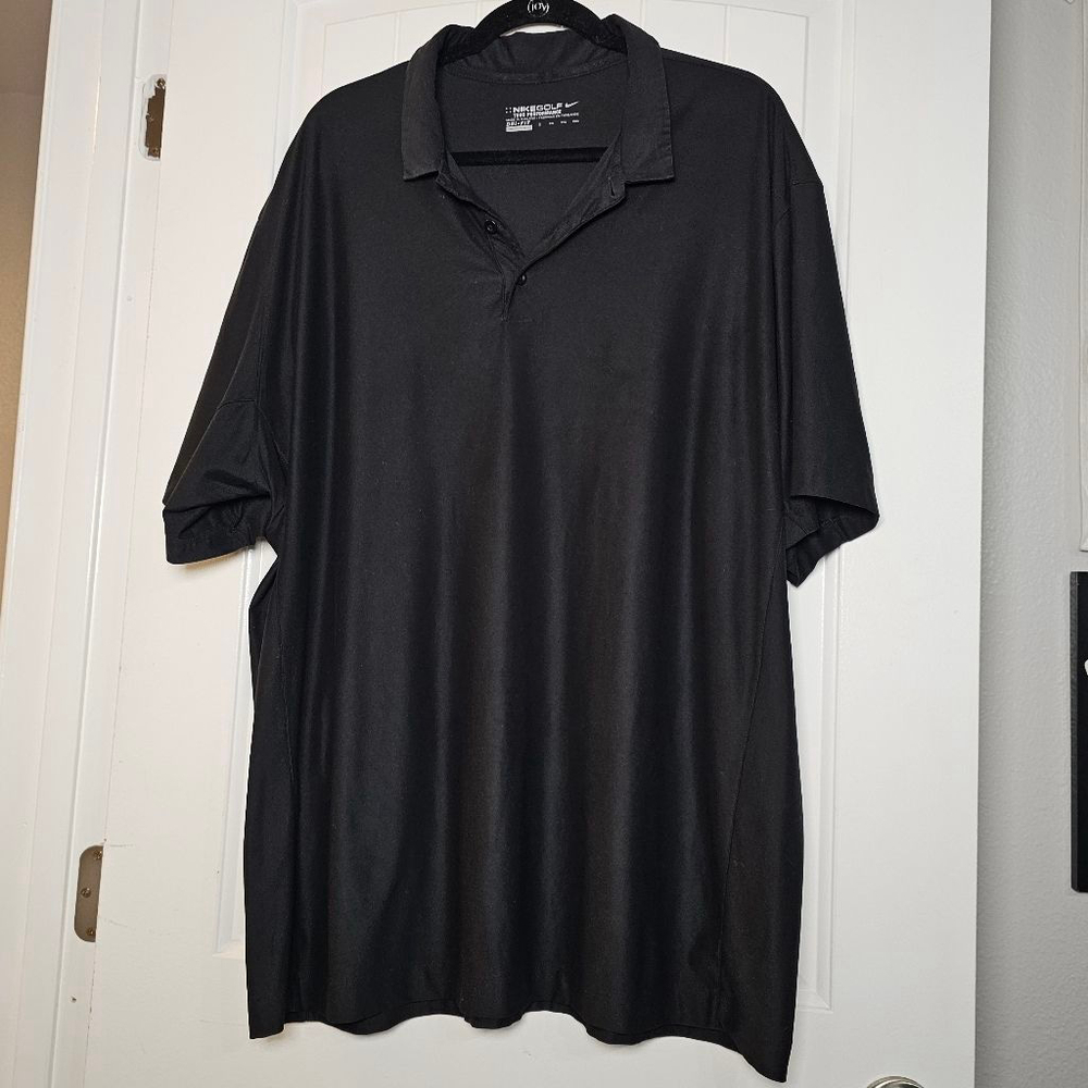 Nike XXL drifit short sleeve black polo shirt, moisture wicking